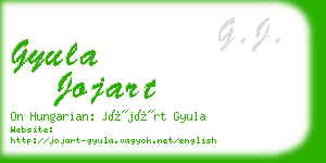 gyula jojart business card